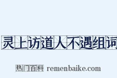 灵上访道人不遇组词是什么意思的图片